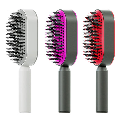 Self-Cleaning Hair Brush – Anti-Static Scalp Massage Comb