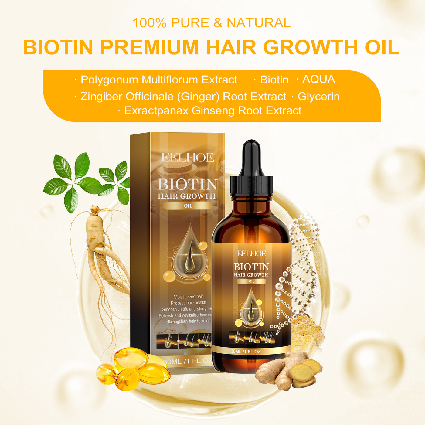 Biotin Hair Oil Treatment – for Thick, Smooth, & Healthy Hair