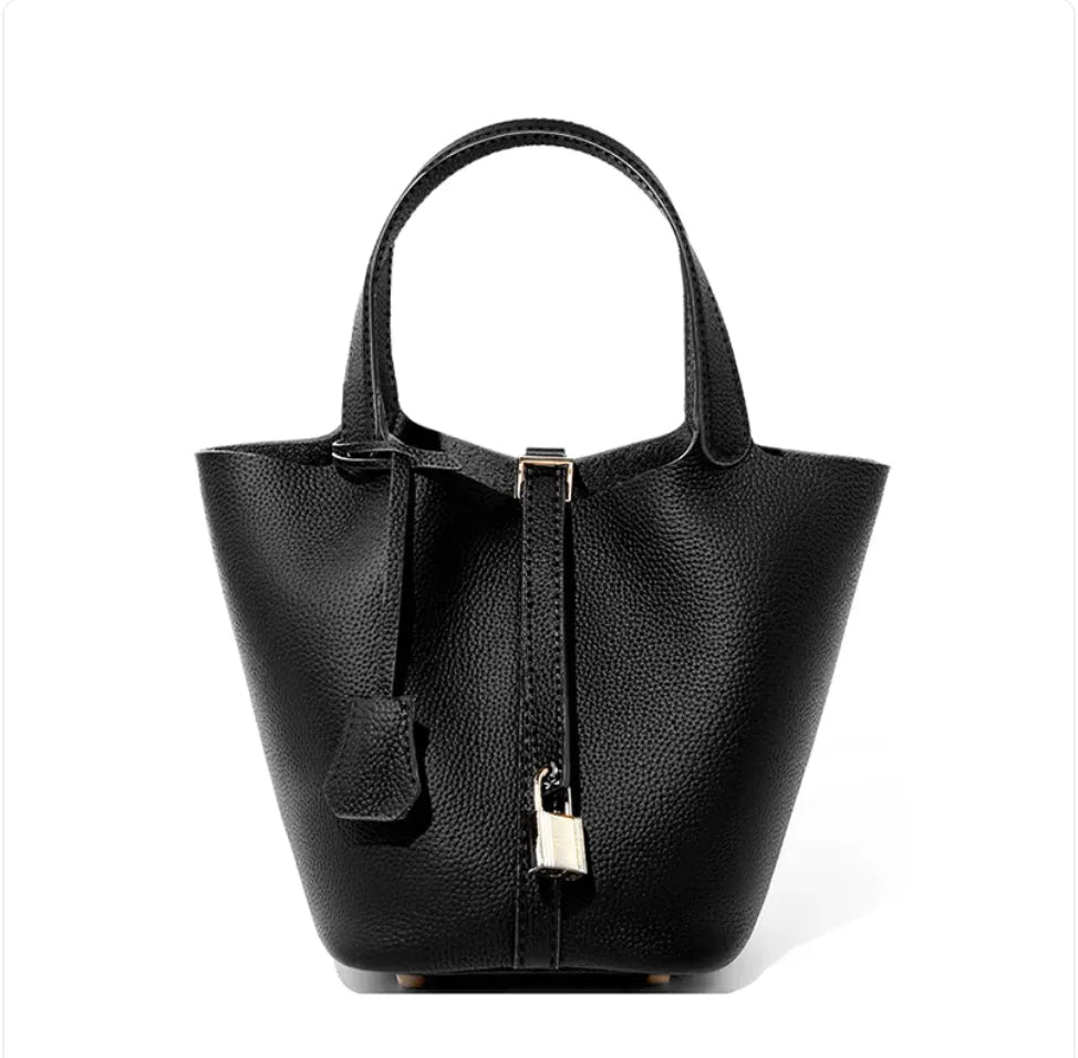 Leather Designer Inspired Bucket Handbag