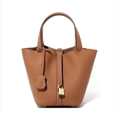 Leather Designer Inspired Bucket Handbag