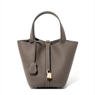 Leather Designer Inspired Bucket Handbag