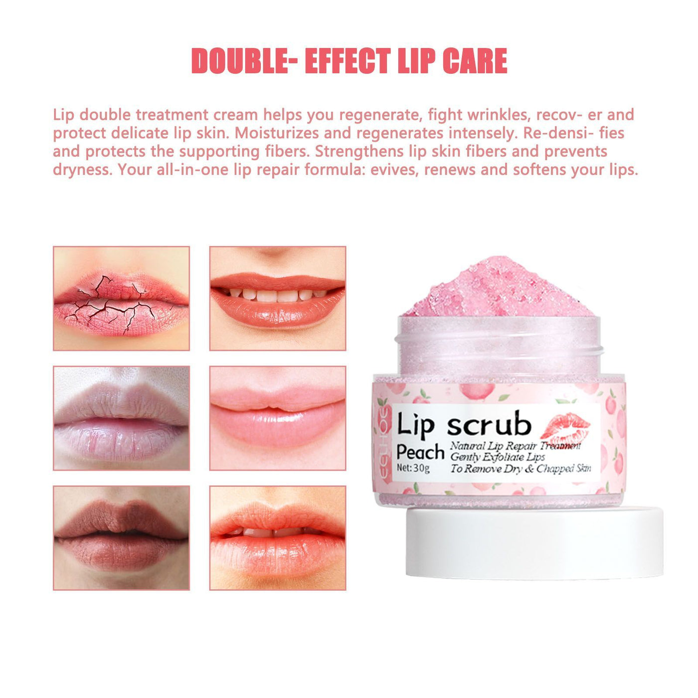 Peach Lip Scrub – Exfoliating, Hydrating Treatment