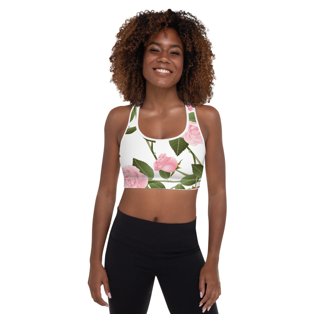 Rose Padded Sports Bra for Maximum Comfort & Support