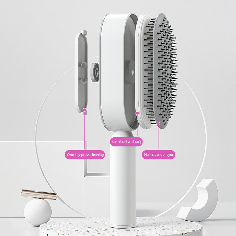 Self-Cleaning Hair Brush – Anti-Static Scalp Massage Comb