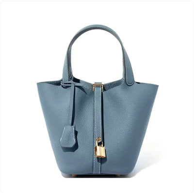 Leather Designer Inspired Bucket Handbag